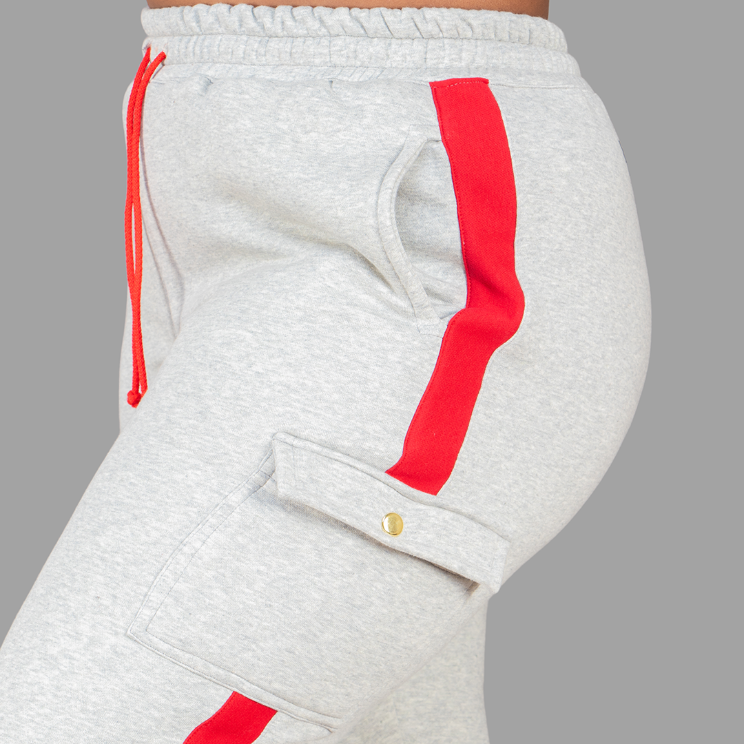 Women Sweatpants (Light Grey/red)