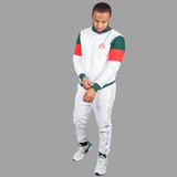 Men's White Sweatsuit Set (Striking Green/Red Accents)