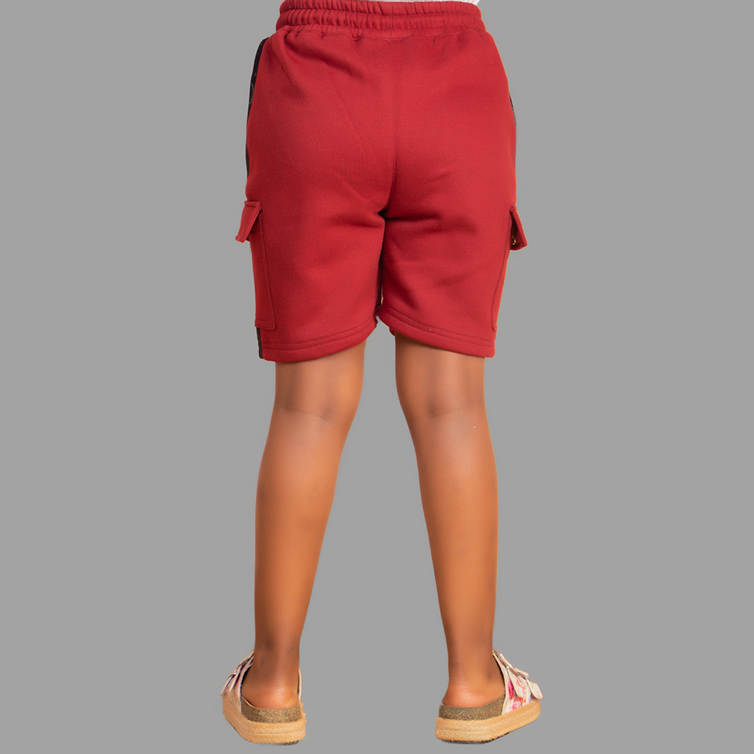 Girls Maroon/Black Sweatshort