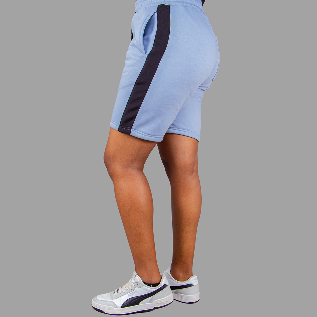 Women Sky Blue/Black Shorts