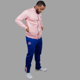 Men Light Pink and Royal Blue Sweatsuit Set