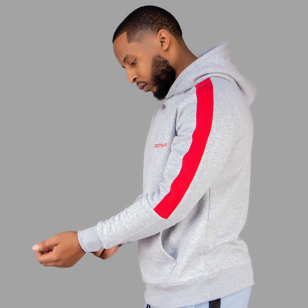 Men Light Grey Hoodie set