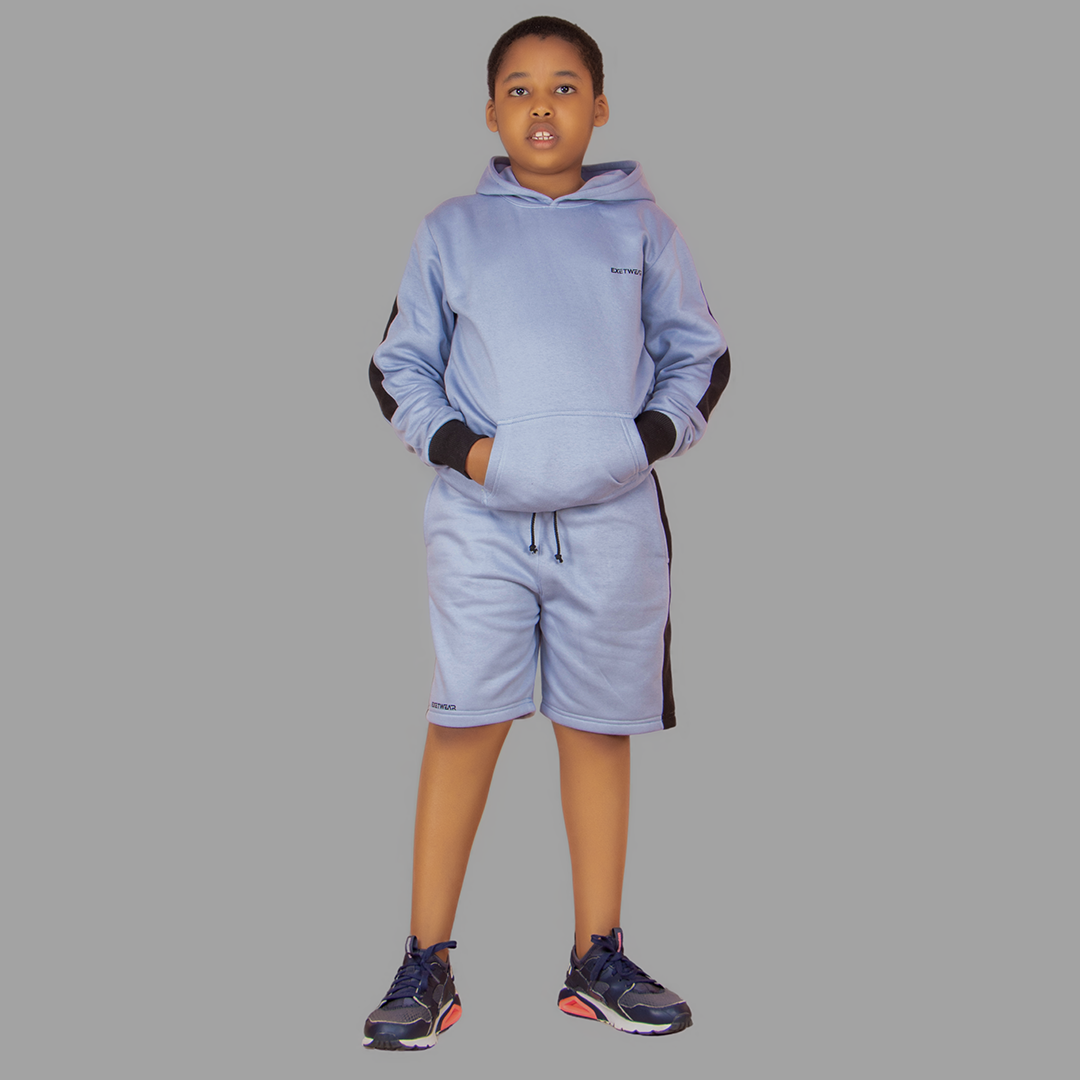 Boy's Navy Blue/Black Short Set