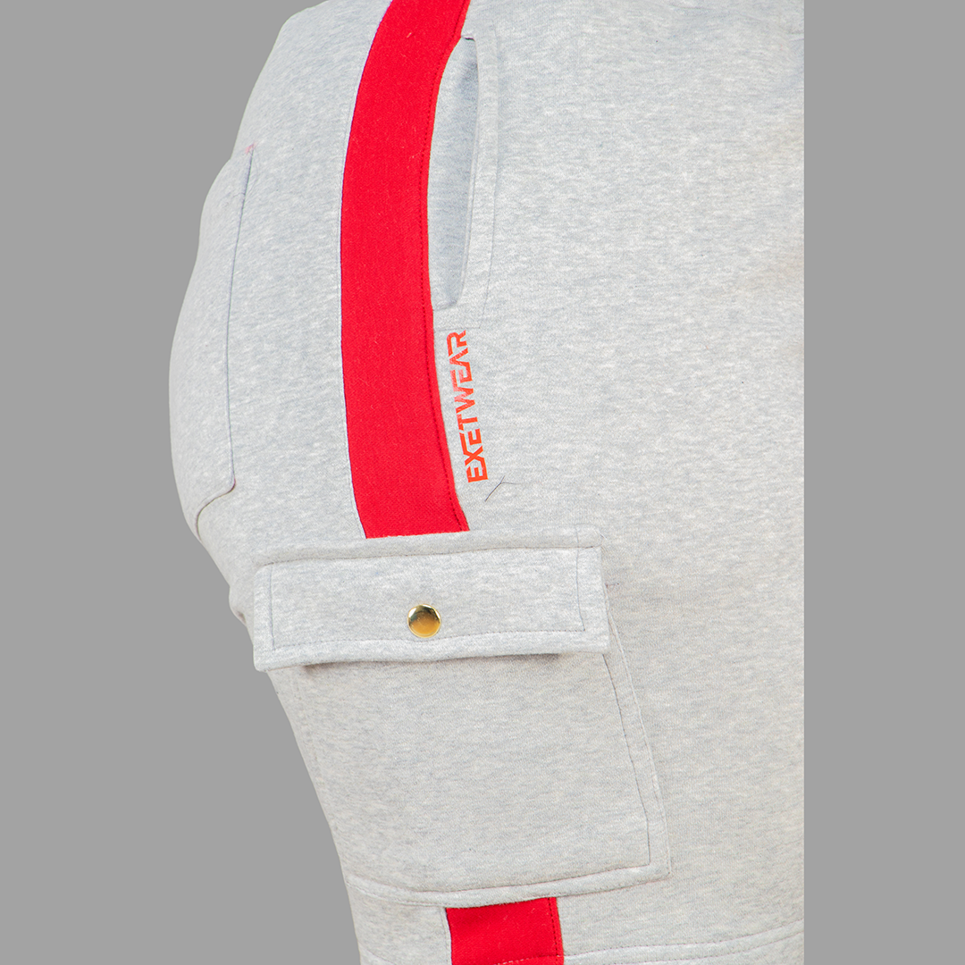 Women Light Grey/Red SweatShort