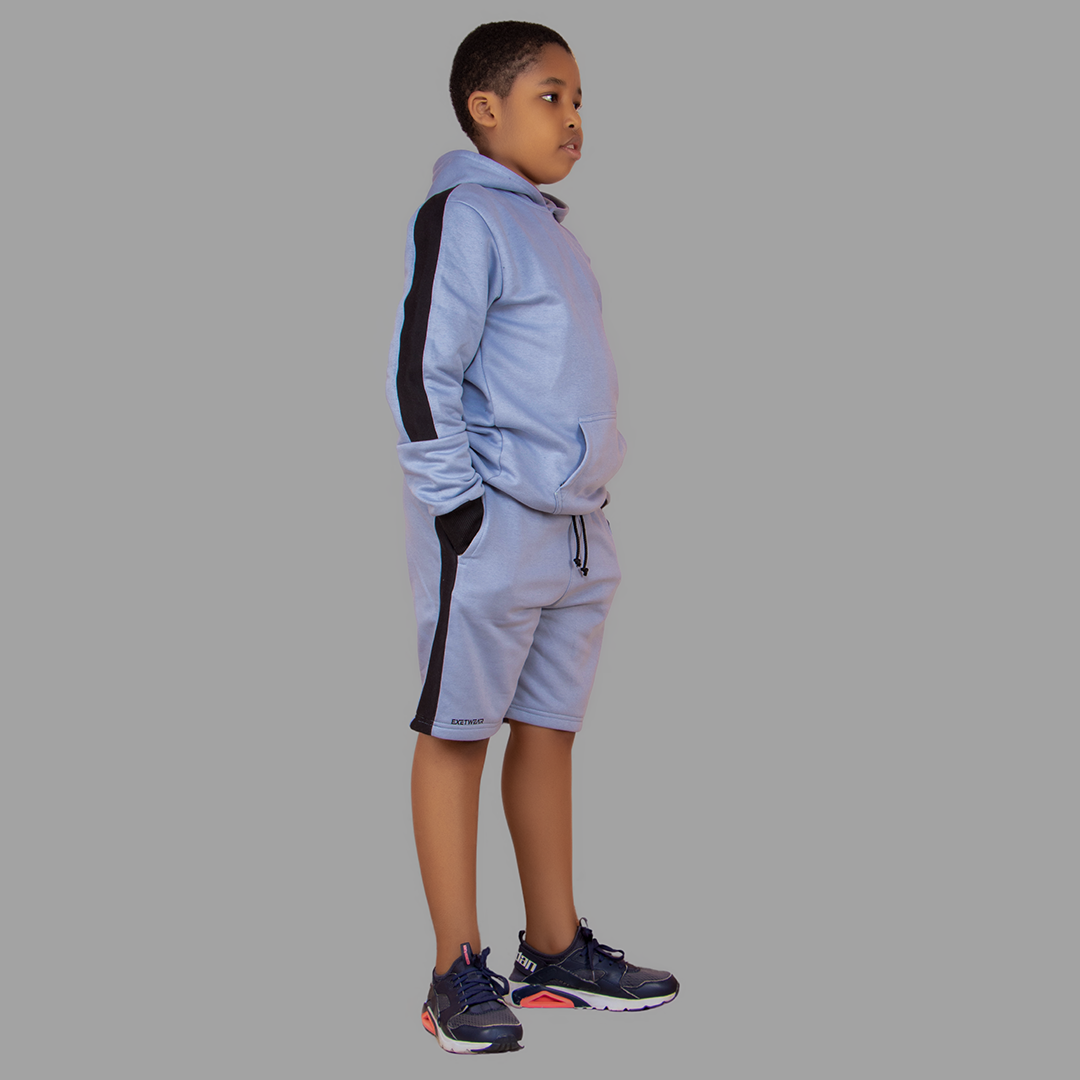 Boy's Navy Blue/Black Short Set