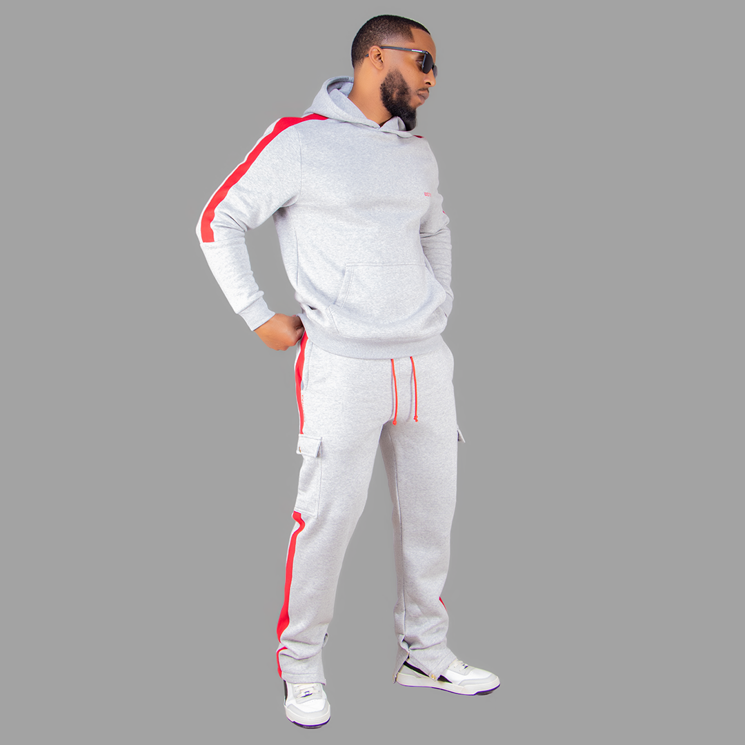 Men Light Grey Hoodie set