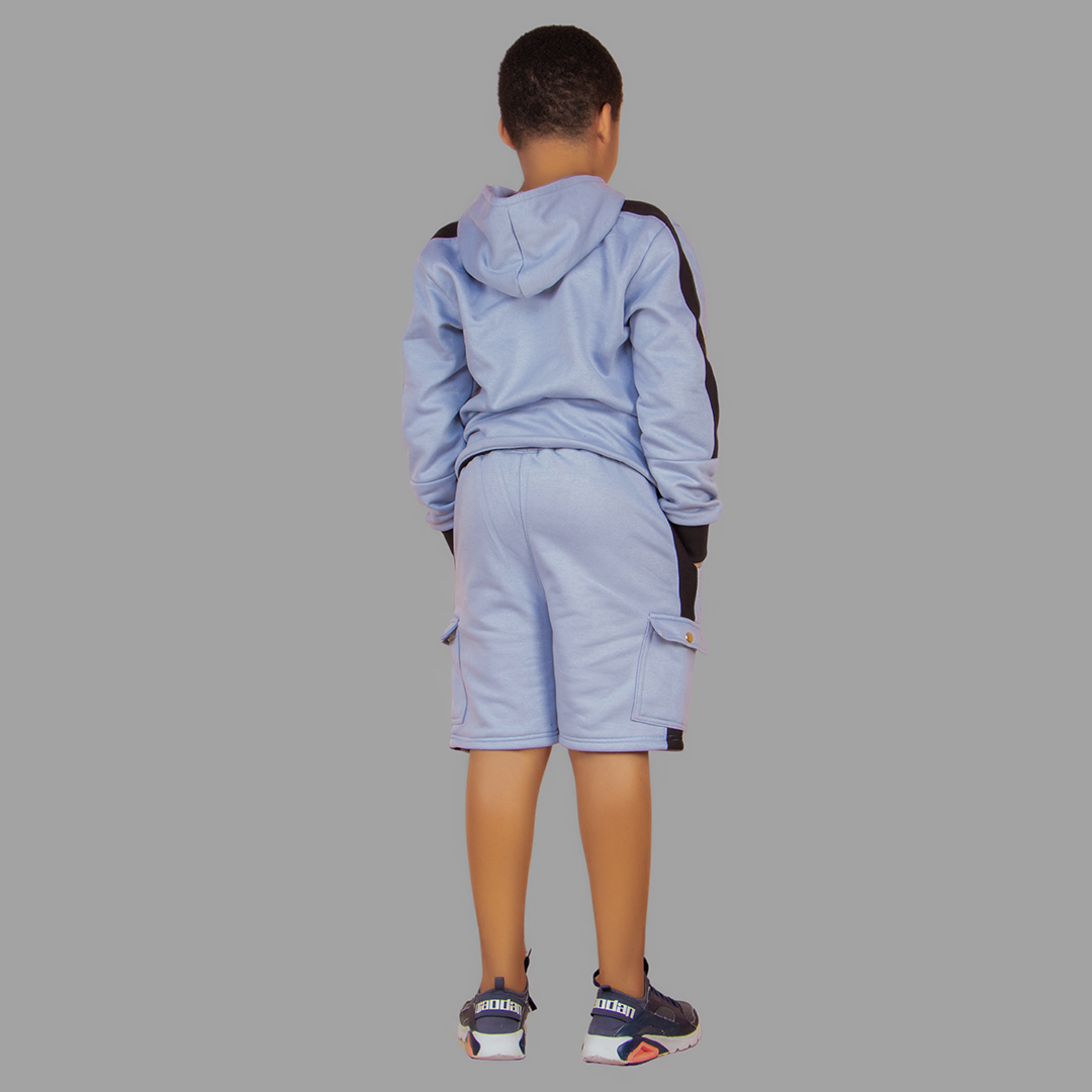 Boy's Navy Blue/Black Sweatshort Set