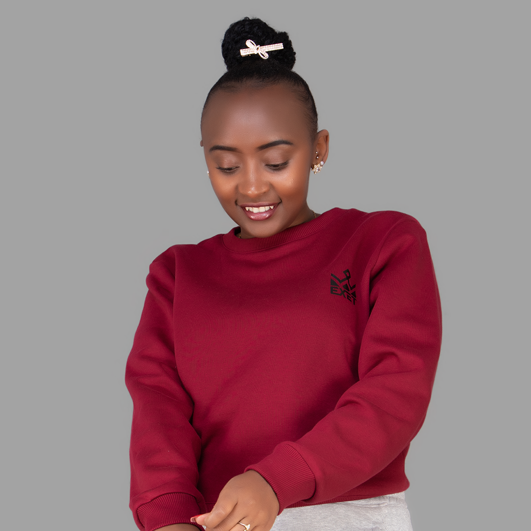 Women's Maroon Sweatshirt Set