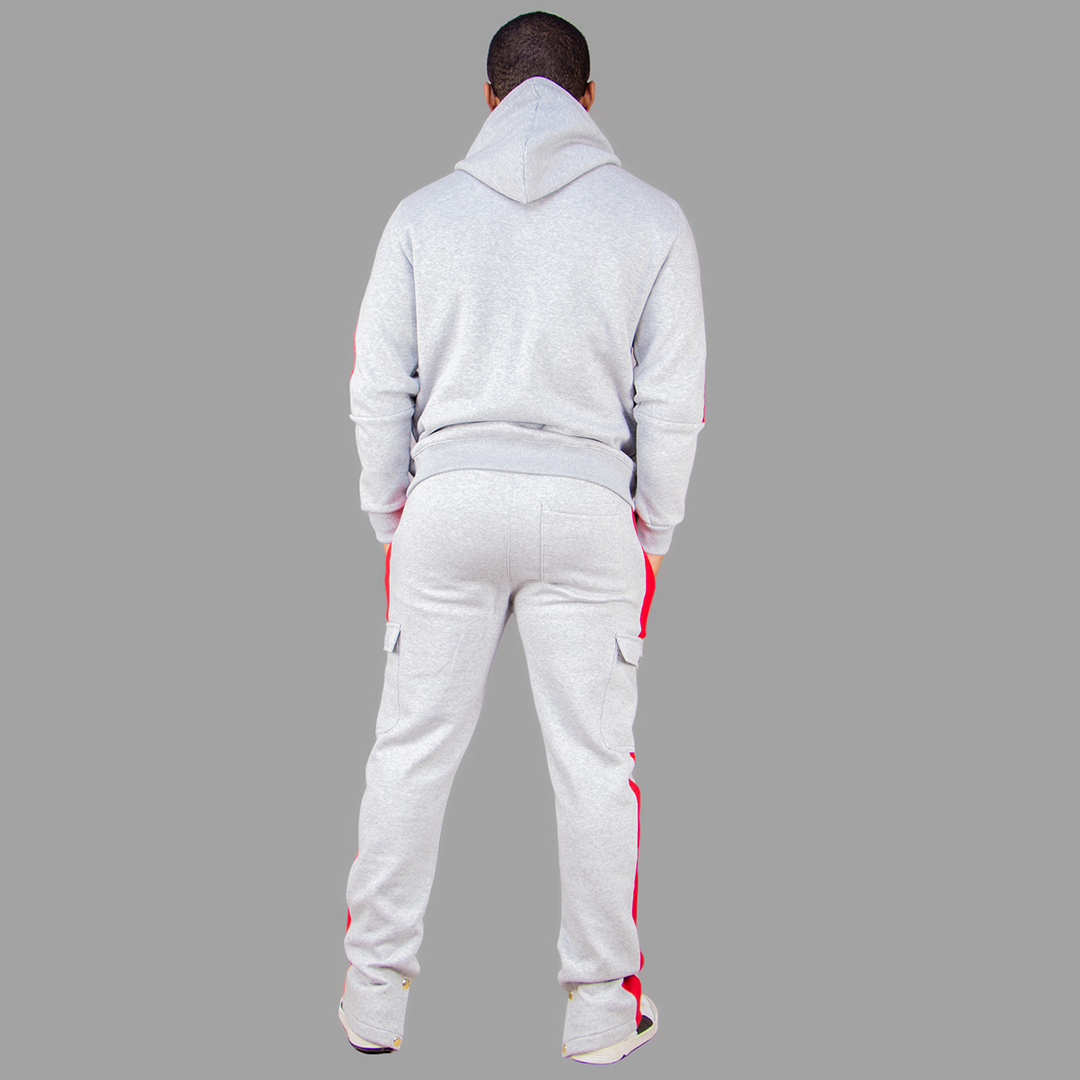 Men Light Grey Hoodie set