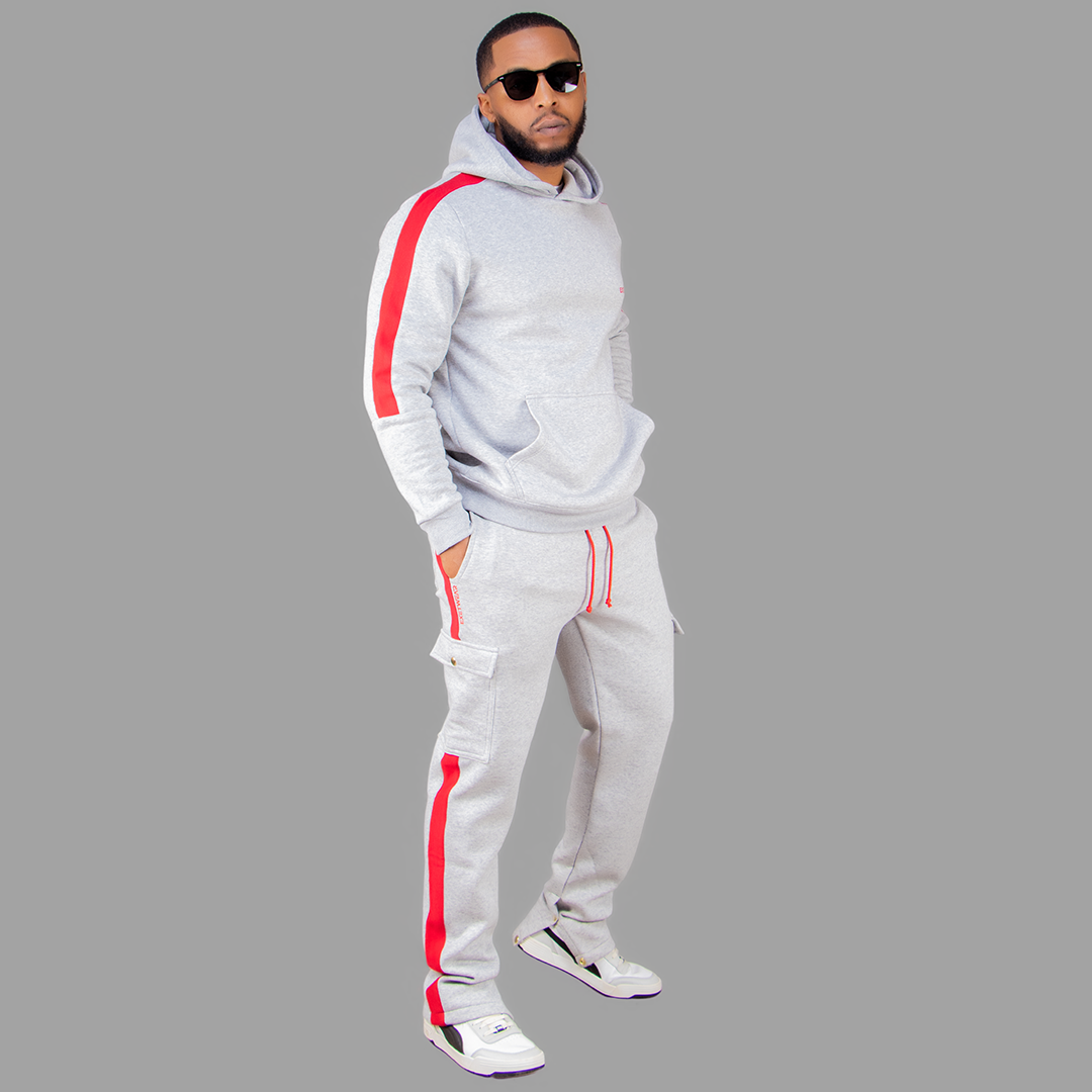 Men Light Grey Hoodie set