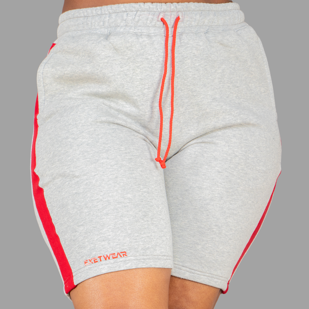 Women Light Grey/Red Shorts