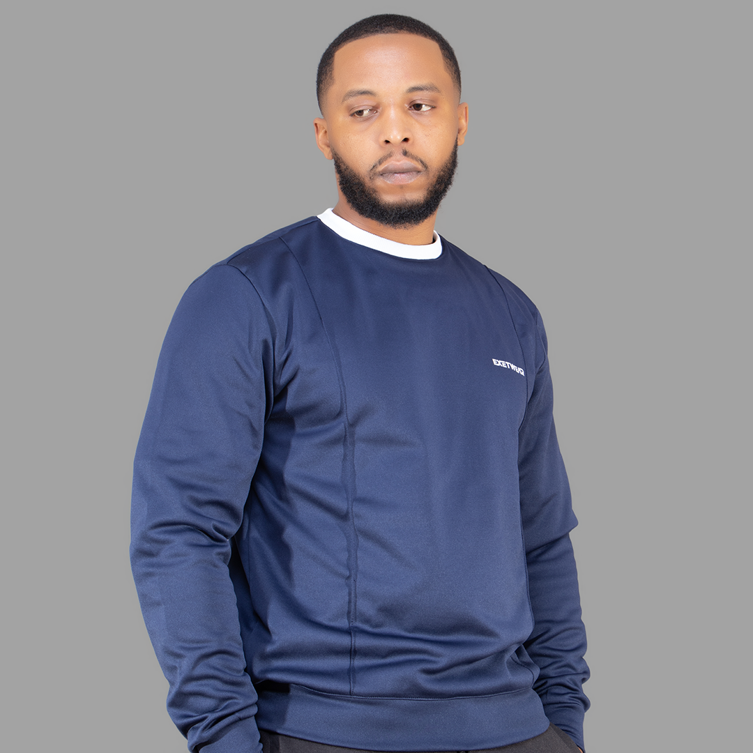 Men's Softshell Navy Blue Sweatshirt Set