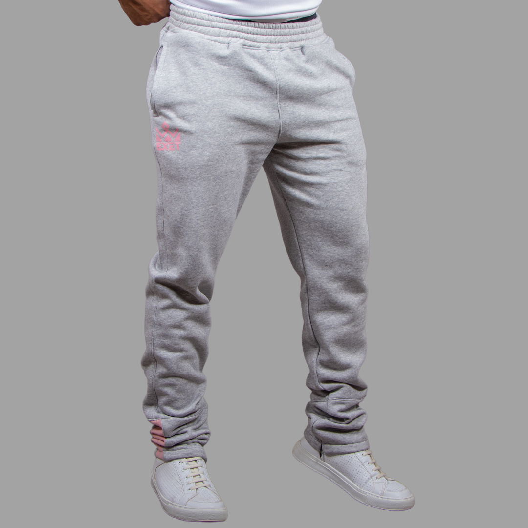 Men's Sweatpants in (Light Grey/pink accent)