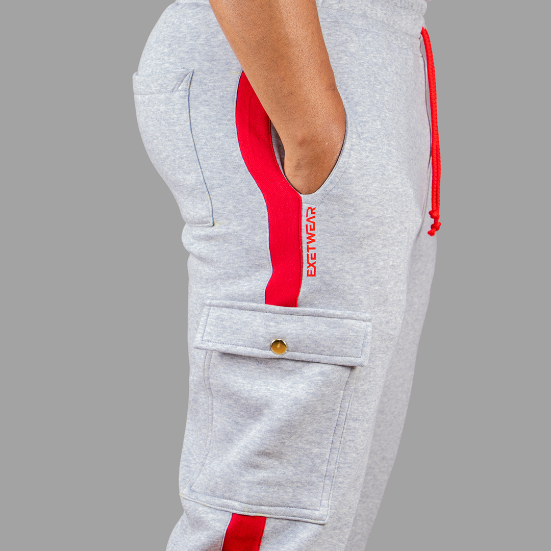 Exetwear Light Grey/Red Sweatpants