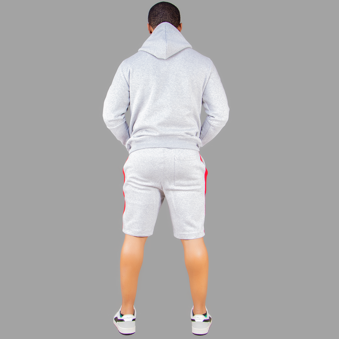 Exetwear Light Grey/Red Short Set