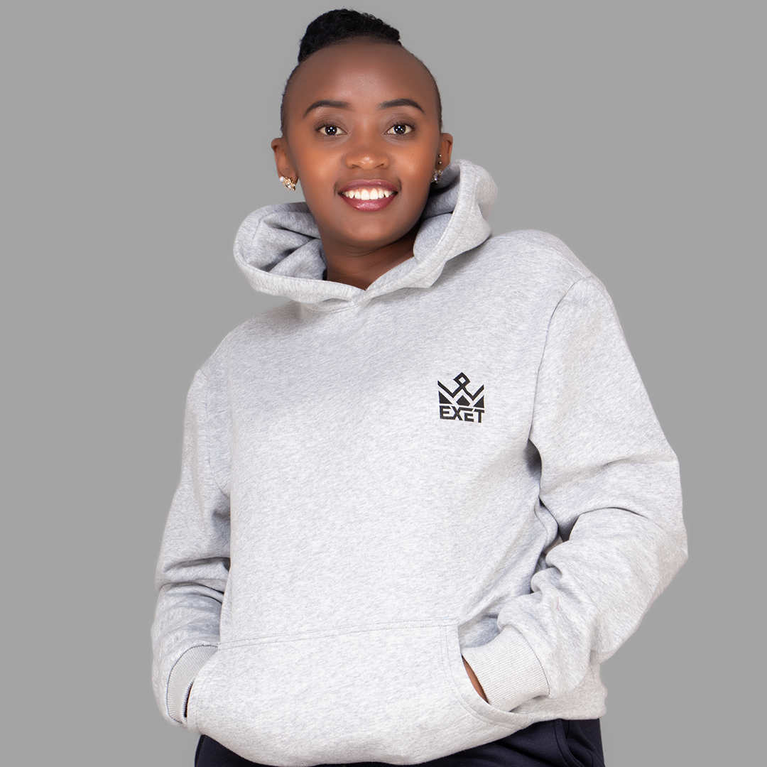 Women's Light Grey Hoodie-Short Set