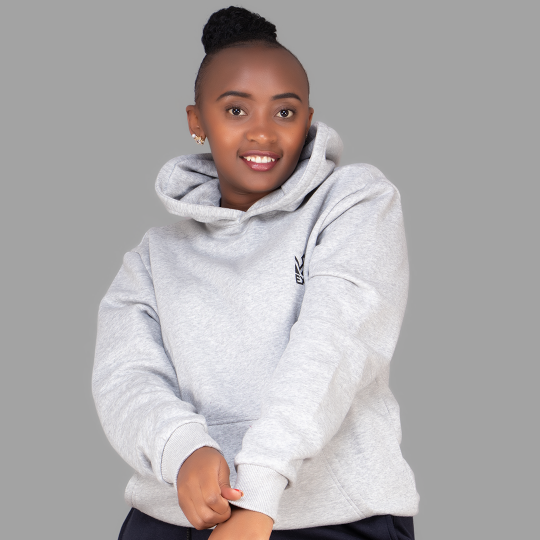 Women's Light Grey Hoodie-Short Set