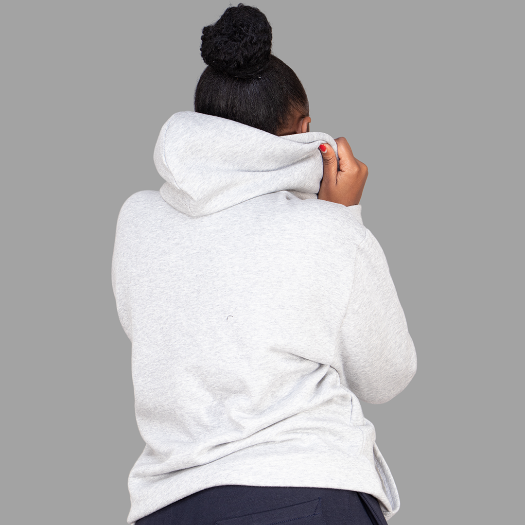 Women's Light Grey Hoodie-Short Set