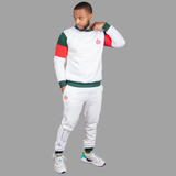 Men's White Sweatsuit Set (Striking Green/Red Accents)