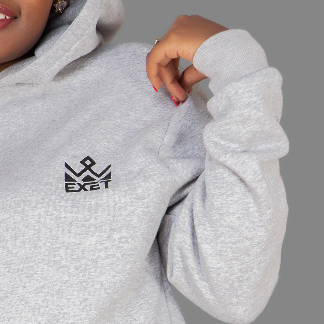 Women's Light Grey Hoodie-Short Set