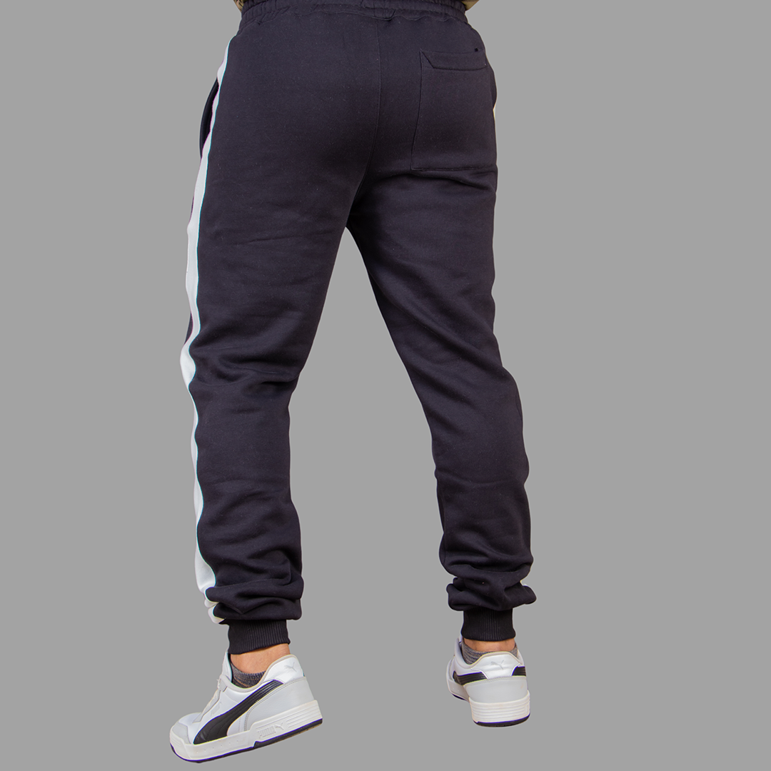 Men's Black Sweatpants Set (White Stripes)