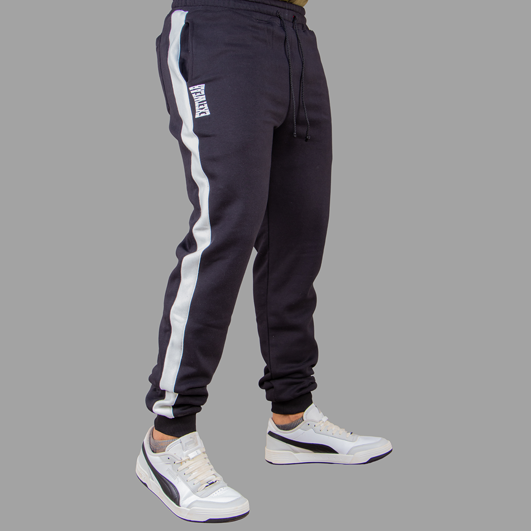 Men's Black Sweatpants Set (White Stripes)