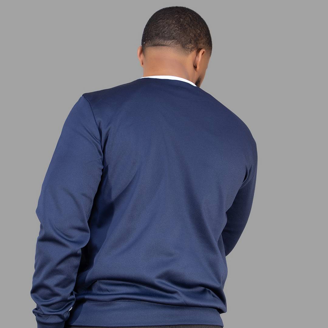 Men's Navy Blue Sweatshirt Short Set