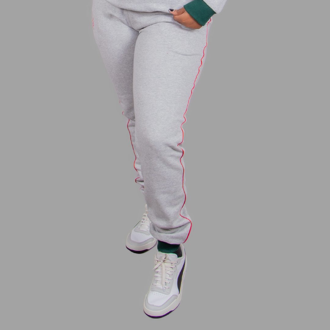 Exetwear Light Grey Sweatpants (Green and Red Accents)