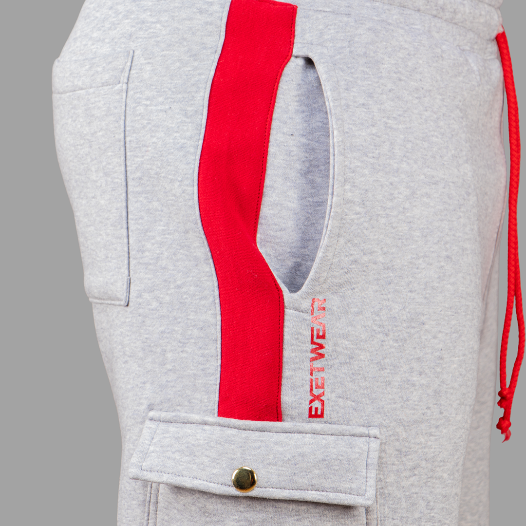 Exetwear Light Grey/Red Shorts