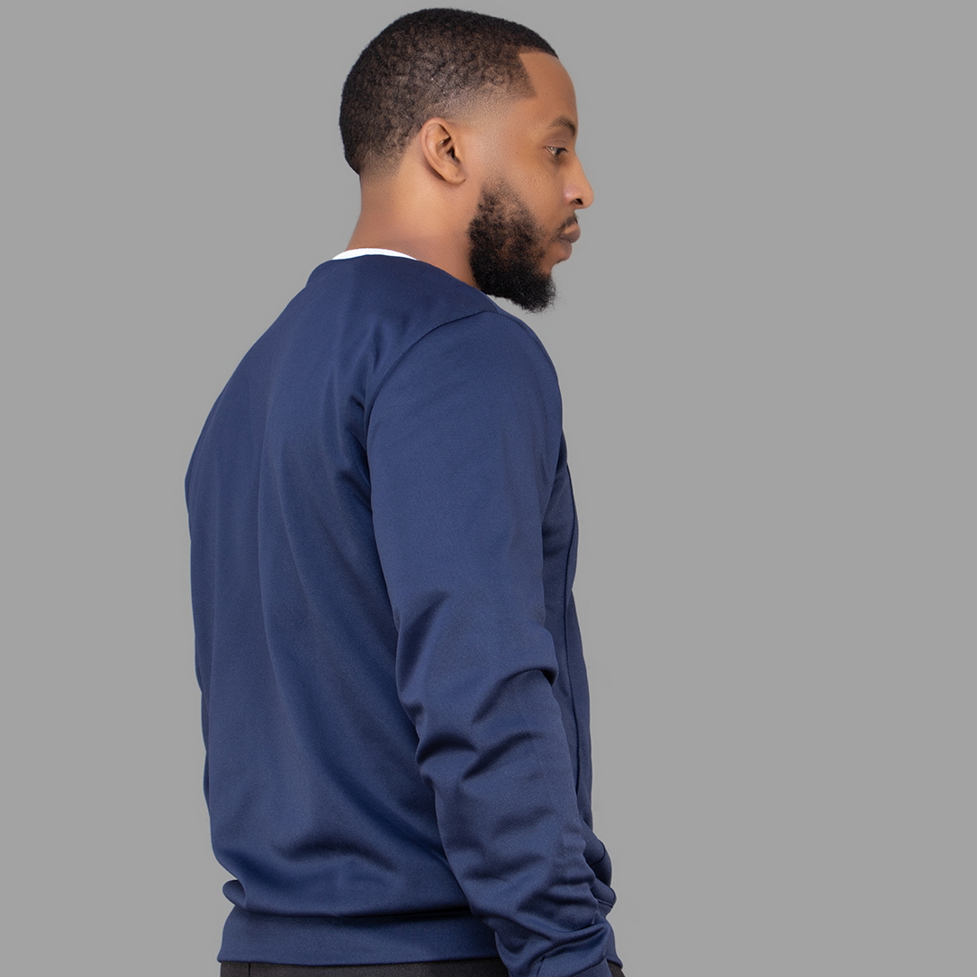 Men's Navy Blue Sweatshirt Short Set