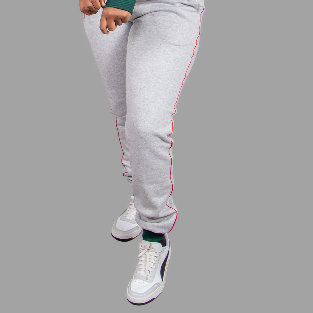 Exetwear Light Grey Sweatpants (Green and Red Accents)