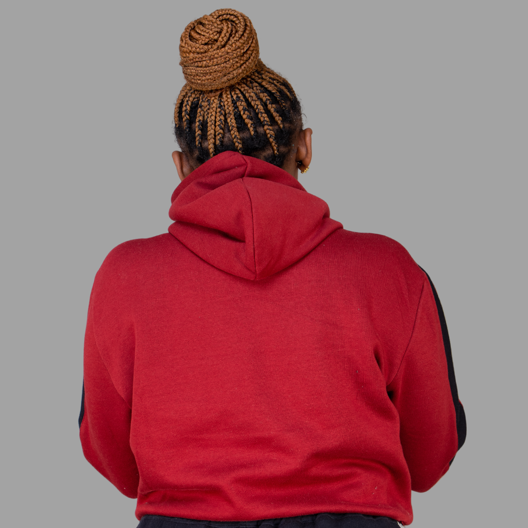 Women Maroon/Black Hoodie