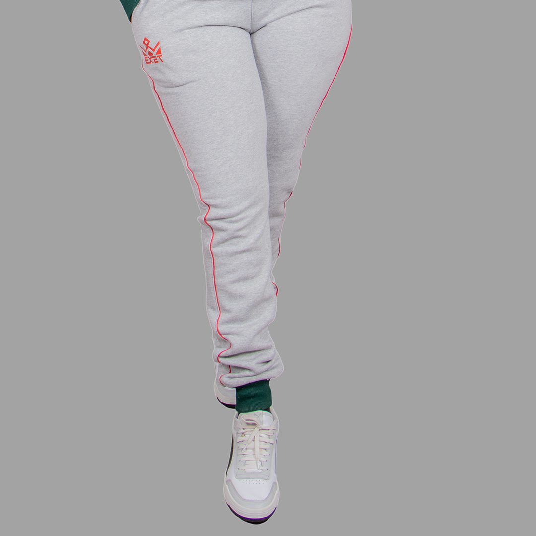 Exetwear Light Grey Sweatpants (Green and Red Accents)