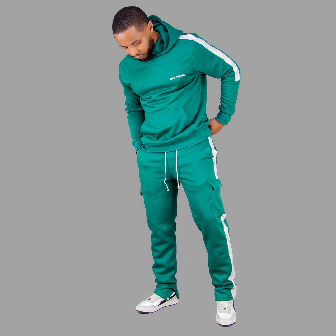 Men Green Hoodie set