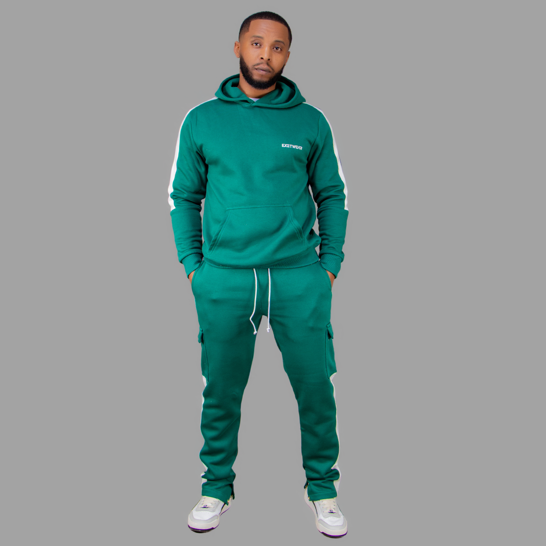 Men Green Hoodie set