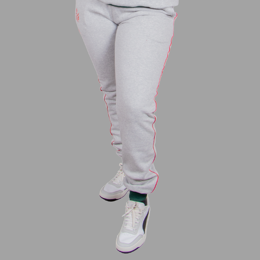 Exetwear Light Grey Sweatpants (Green and Red Accents)