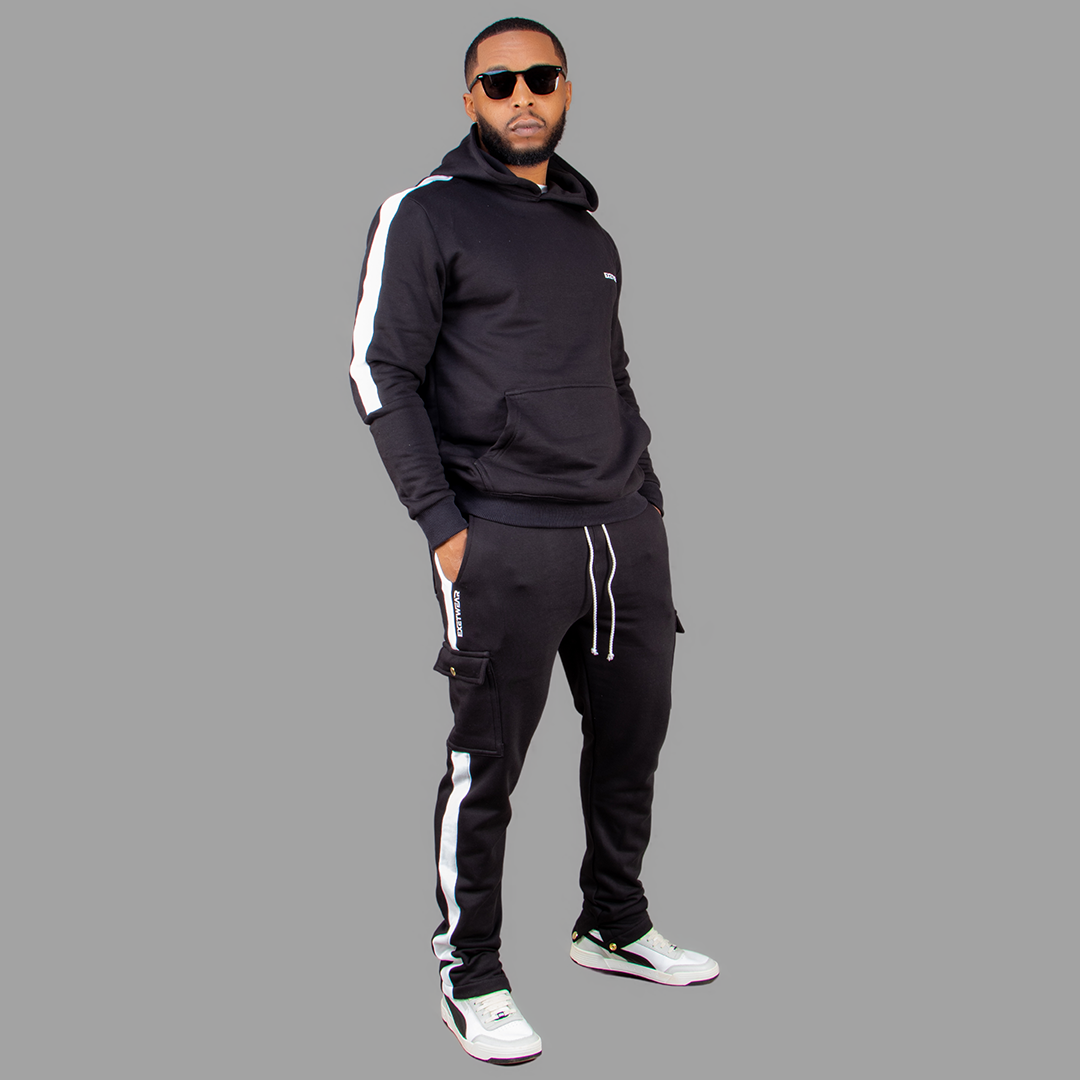 Men Black Hoodie set