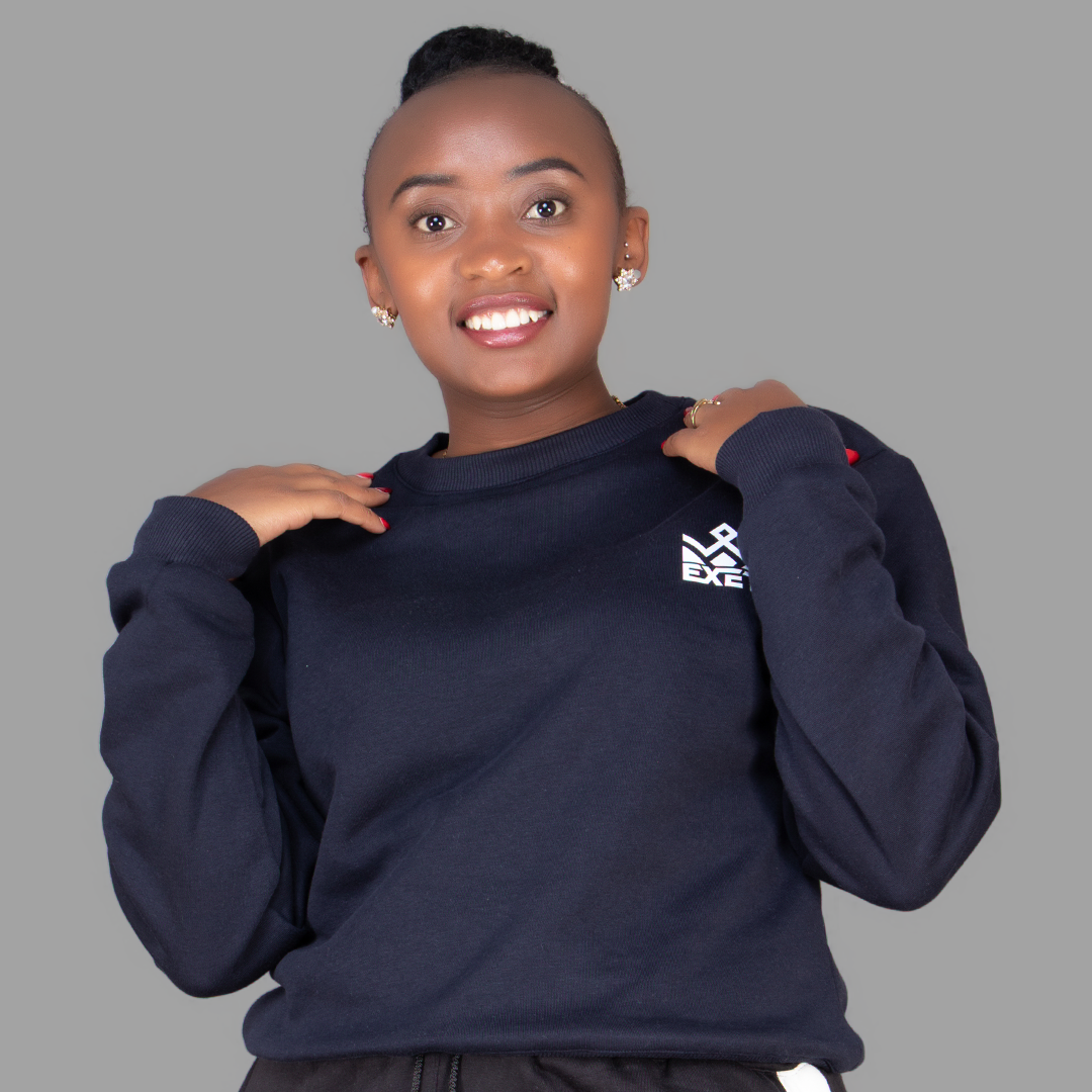 Women's Dark Navy Blue Sweatshirt- Short Set.