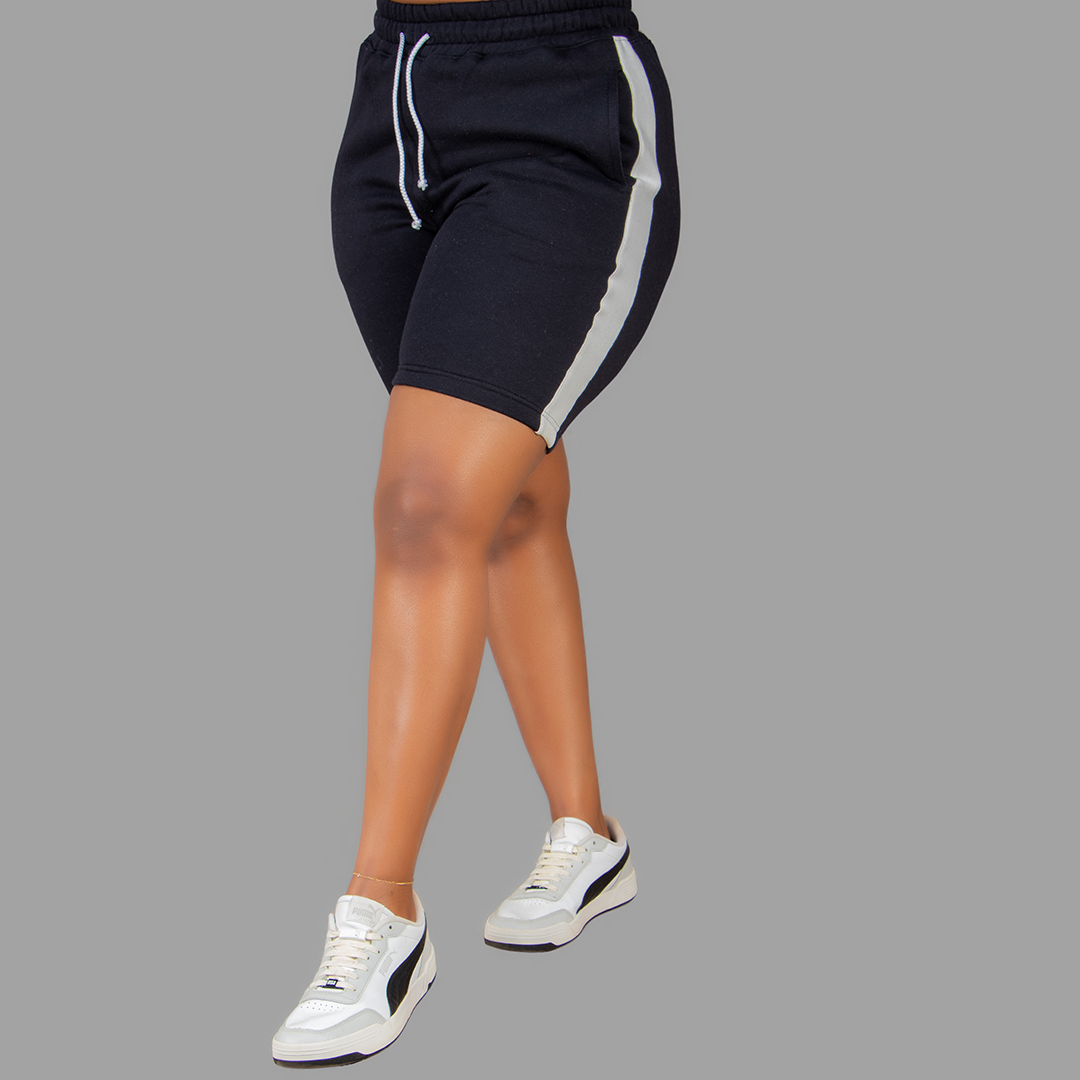 Women Black/White Shorts