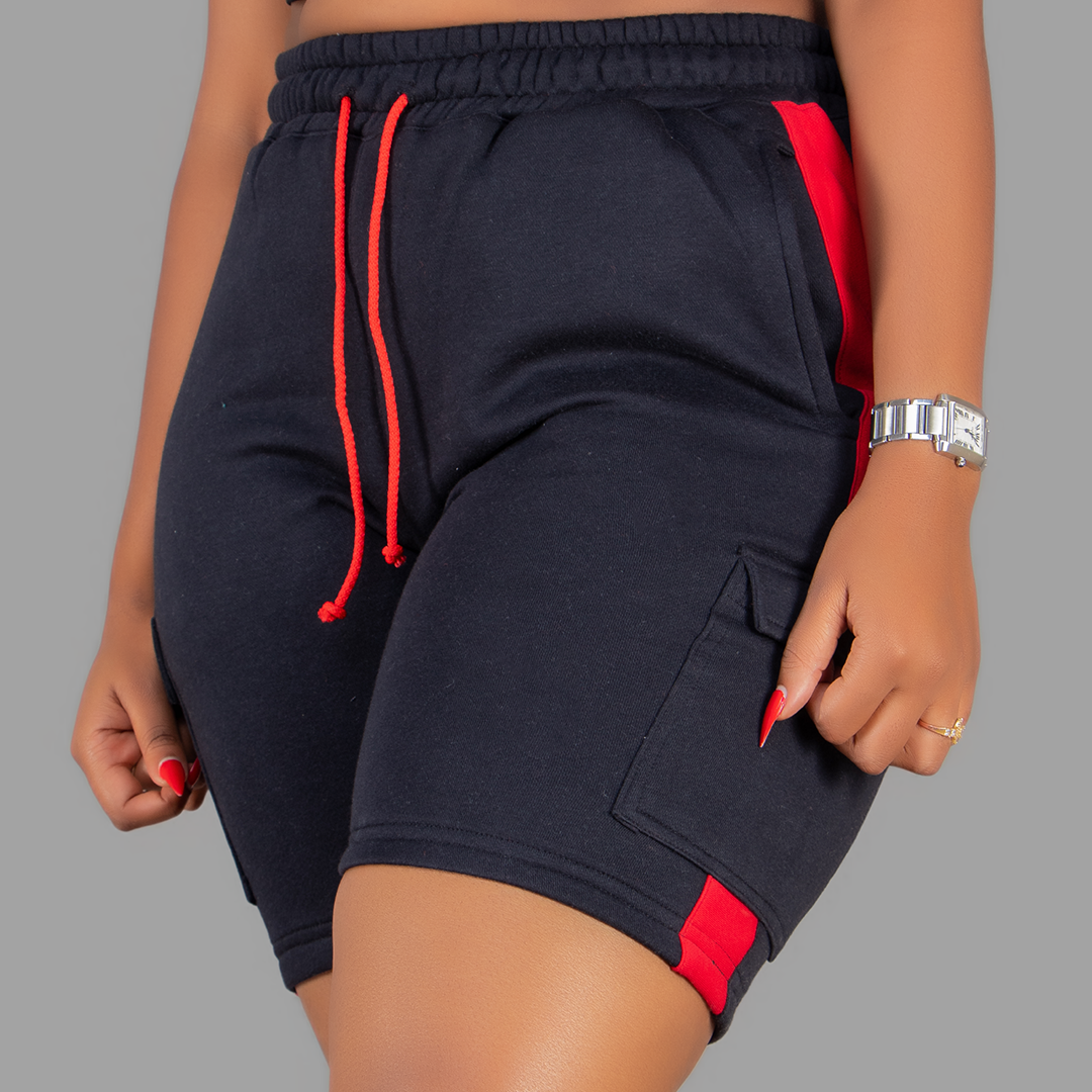 Women Black/Red SweatShort