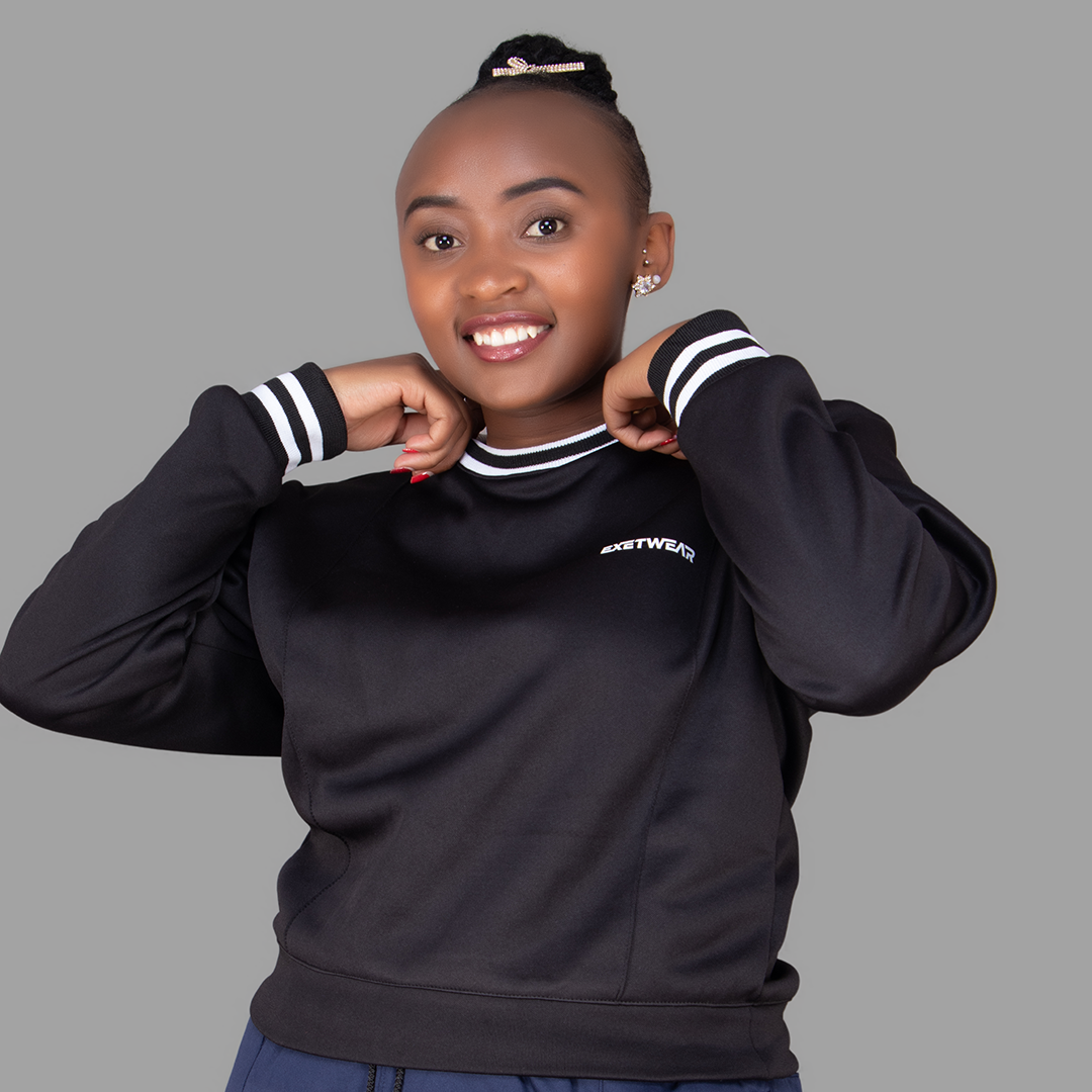 Women's Softshell Black Sweatshirt Set