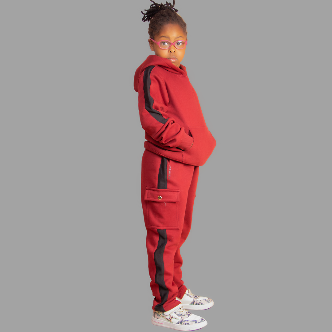 Girls' Maroon Hoodie Set