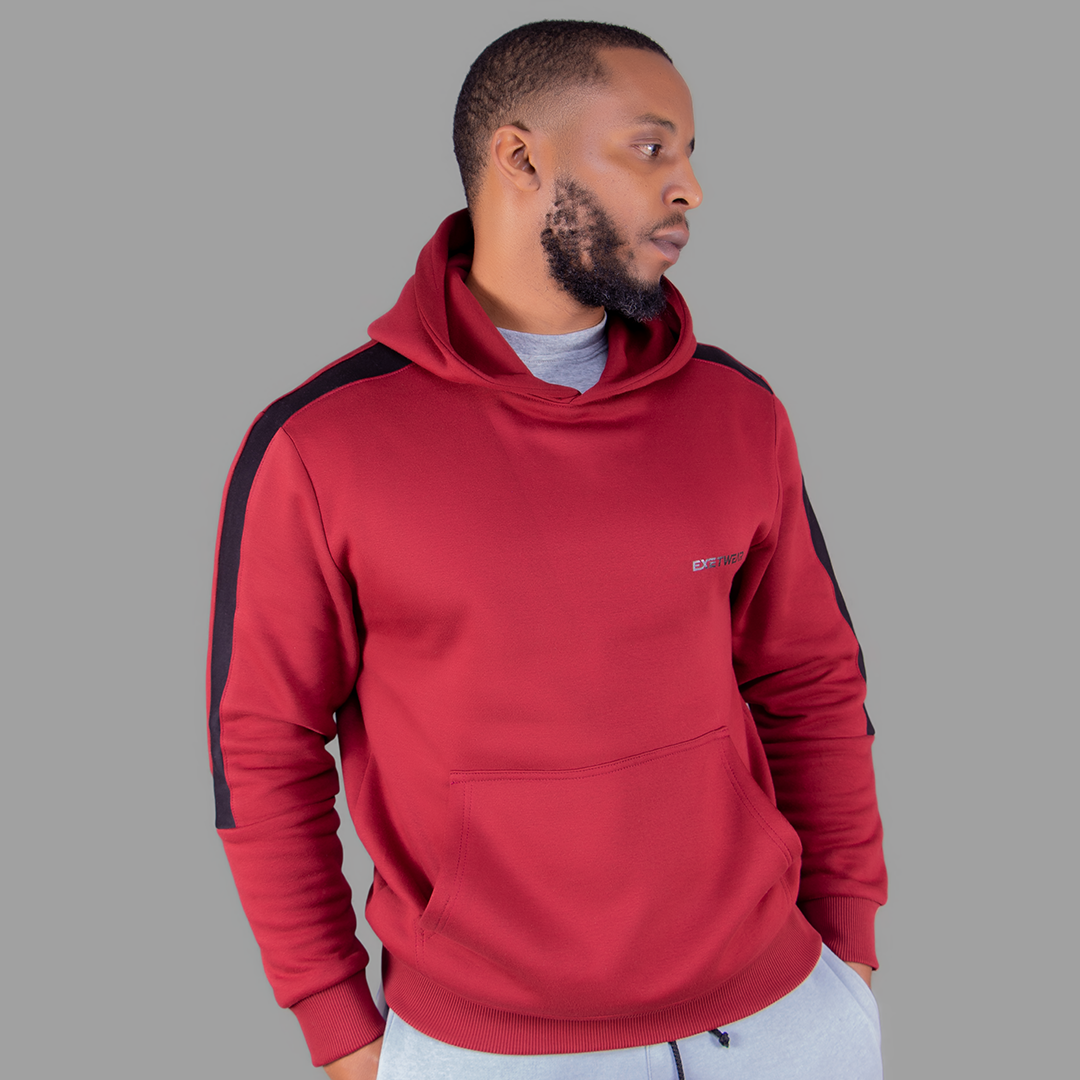 Exetwear Maroon/Black Hoodie