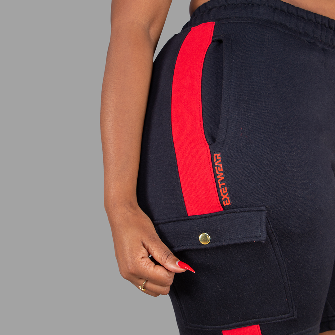 Women Black/Red SweatShort