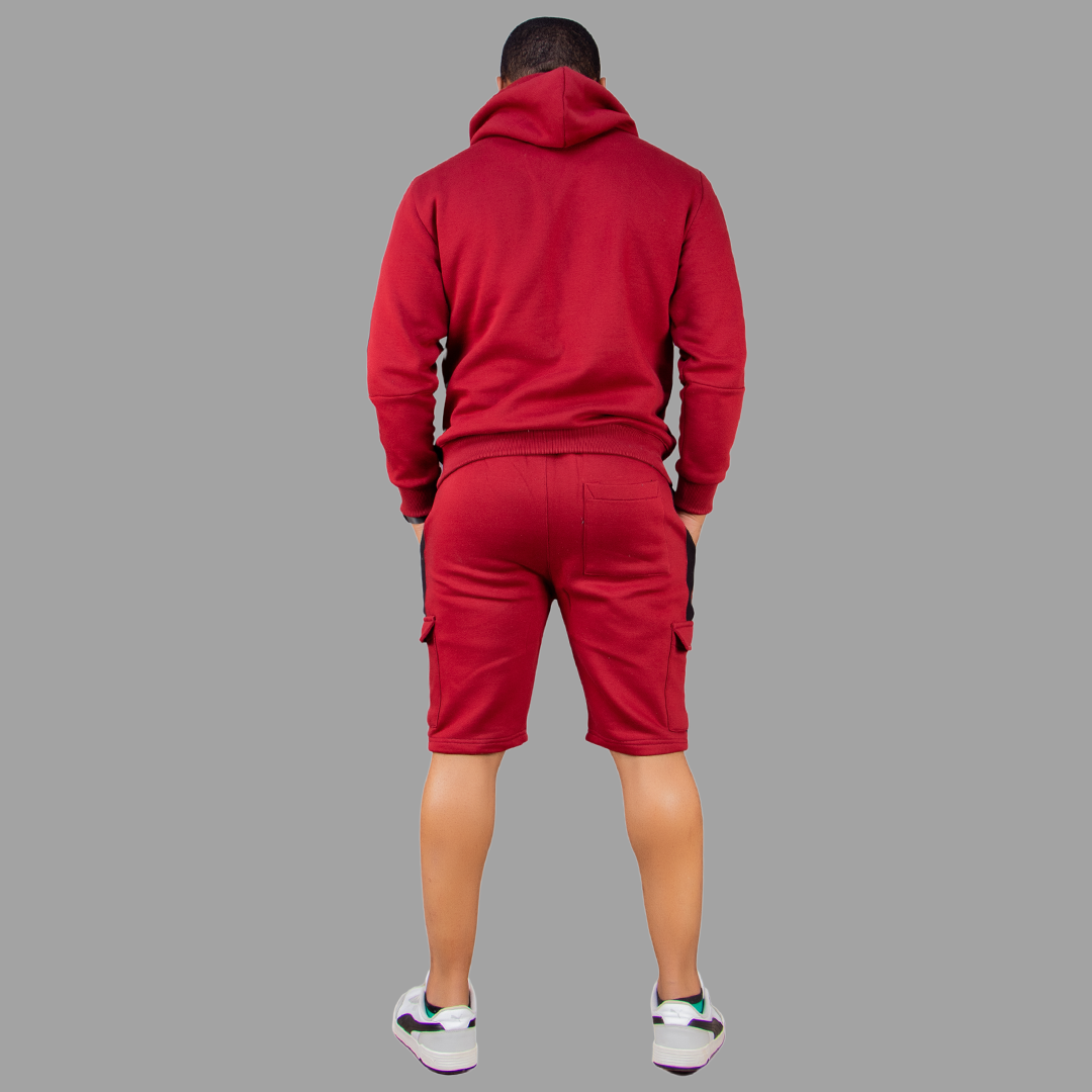 Exetwear Maroon Short Set