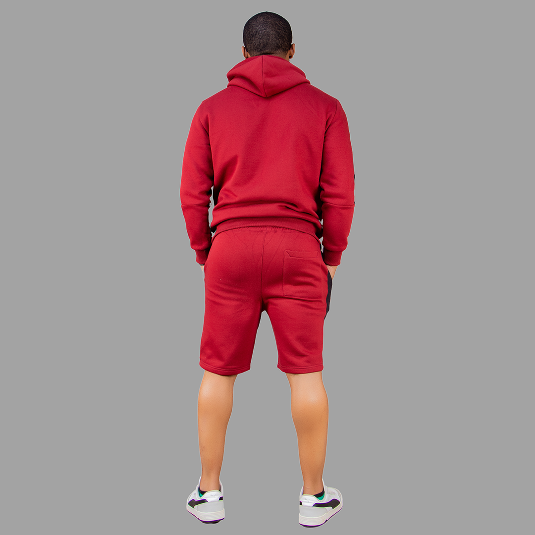 Exetwear Maroon/Black Short Set