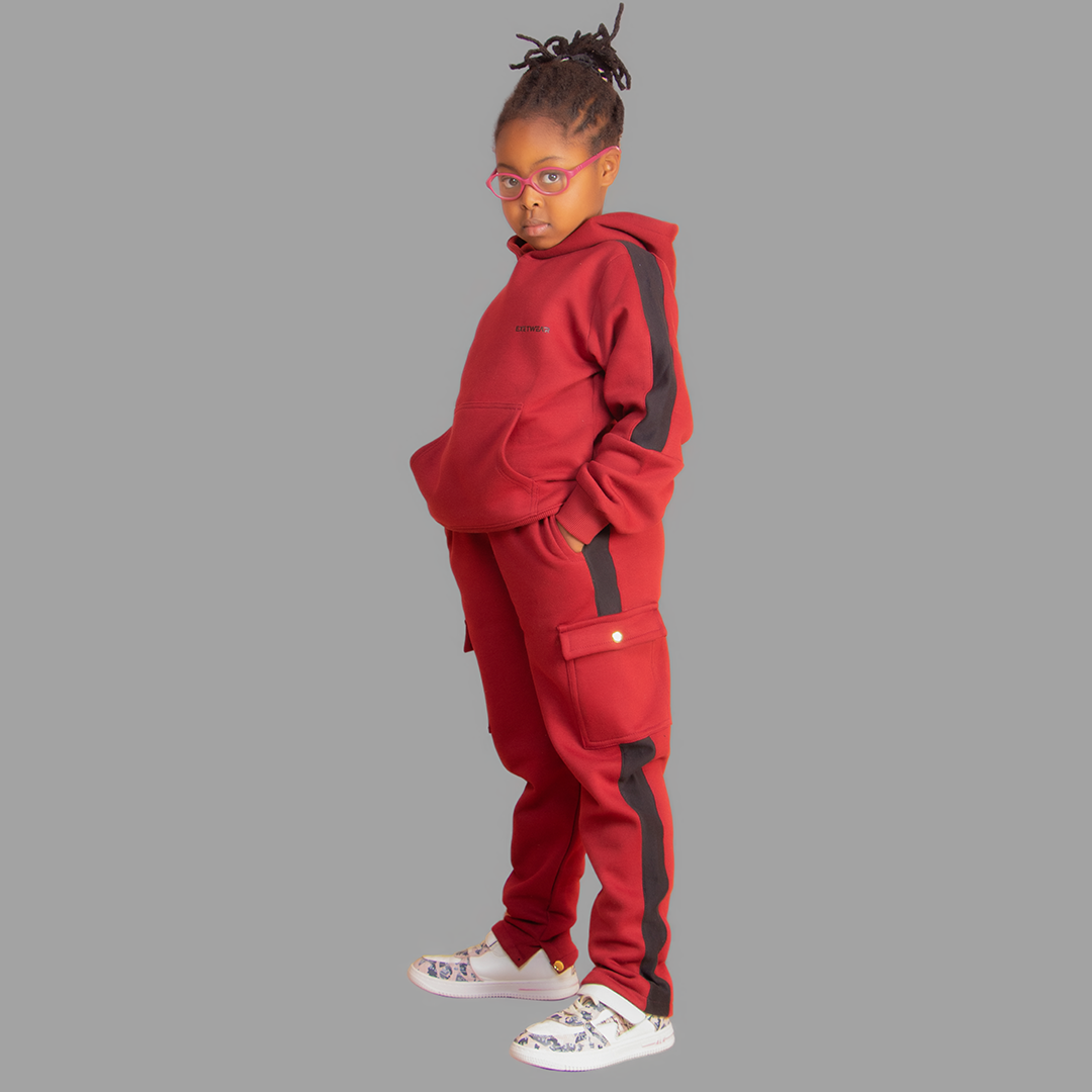 Girls' Maroon Hoodie Set