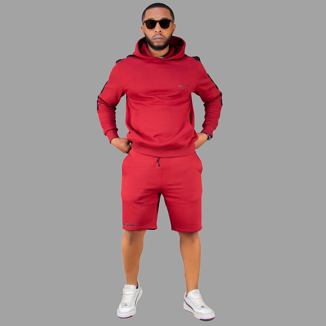 Exetwear Maroon/Black Short Set