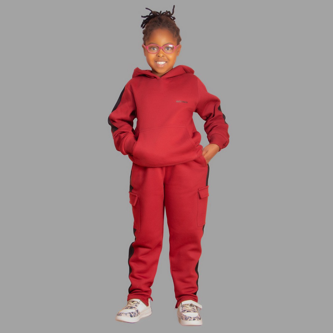 Girls' Maroon Hoodie Set