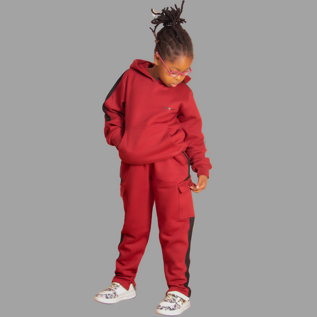 Girls' Maroon Hoodie Set